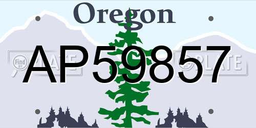 AP59857 Oregon License Plate