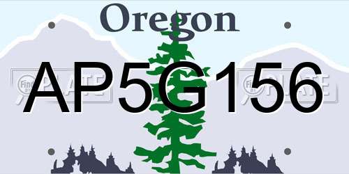 AP5G156 Oregon License Plate
