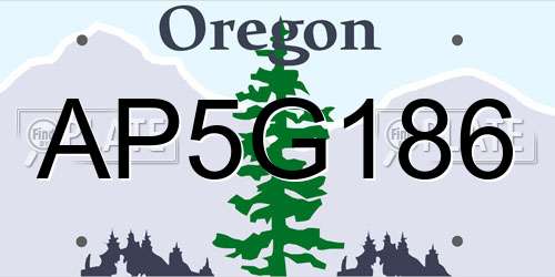 AP5G186 Oregon License Plate