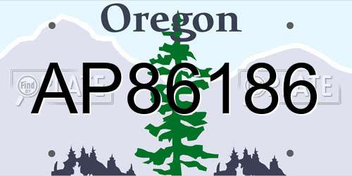 AP86186 Oregon License Plate