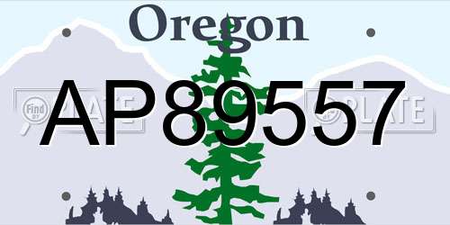 AP89557 Oregon License Plate