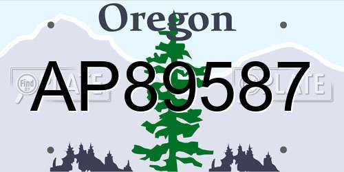 AP89587 Oregon License Plate