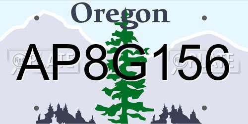AP8G156 Oregon License Plate