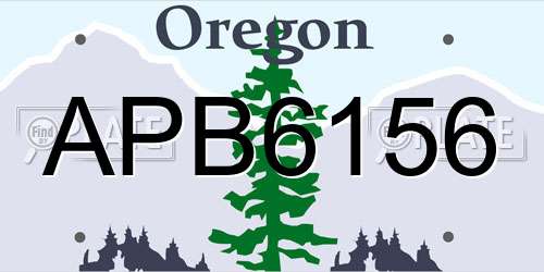 APB6156 Oregon License Plate