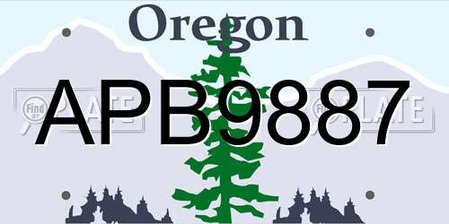 APB9887 Oregon License Plate