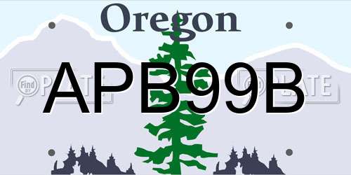 APB99B Oregon License Plate