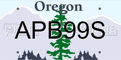 APB99S Oregon License Plate