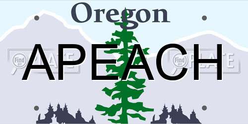 APEACH Oregon License Plate