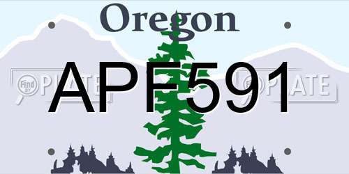 APF591 Oregon License Plate