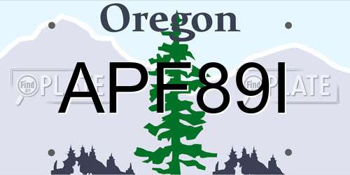 APF89I Oregon License Plate