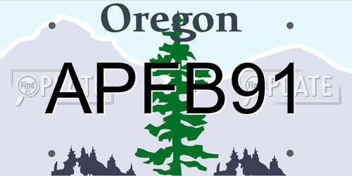 APFB91 Oregon License Plate
