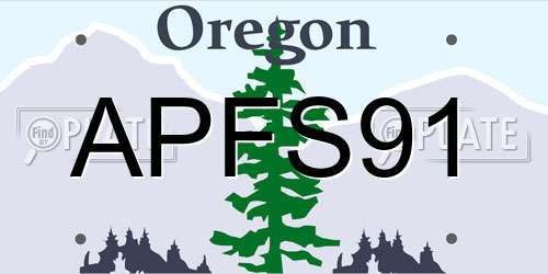APFS91 Oregon License Plate