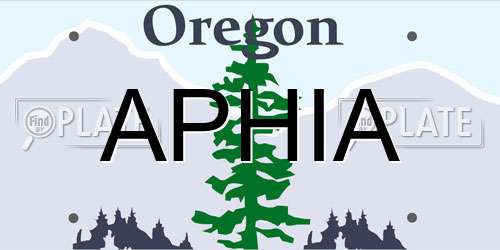 APHIA Oregon License Plate