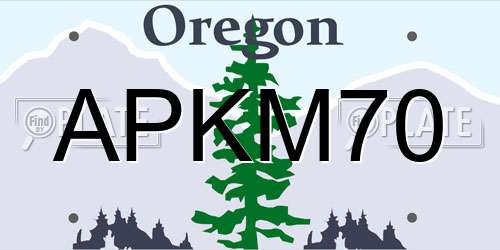APKM70 Oregon License Plate