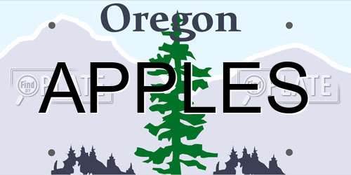 APPLES Oregon License Plate