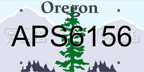 APS6156 Oregon License Plate