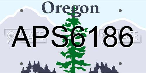 APS6186 Oregon License Plate