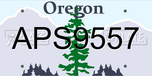 APS9557 Oregon License Plate
