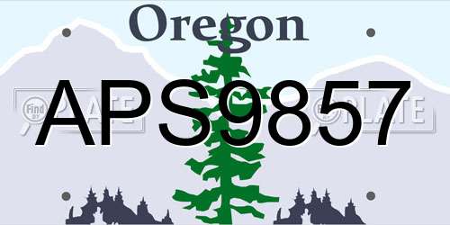 APS9857 Oregon License Plate
