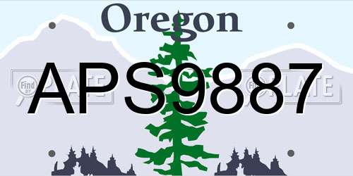 APS9887 Oregon License Plate