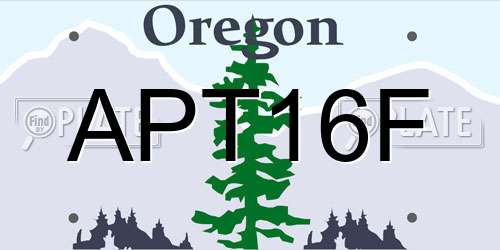 APT16F Oregon License Plate