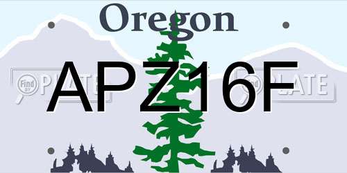 APZ16F Oregon License Plate