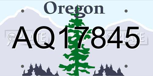 AQ17845 Oregon License Plate