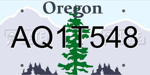 AQ1T548 Oregon License Plate