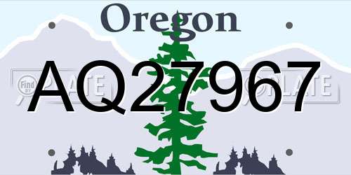 AQ27967 Oregon License Plate