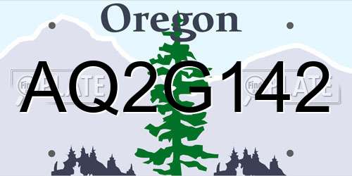 AQ2G142 Oregon License Plate