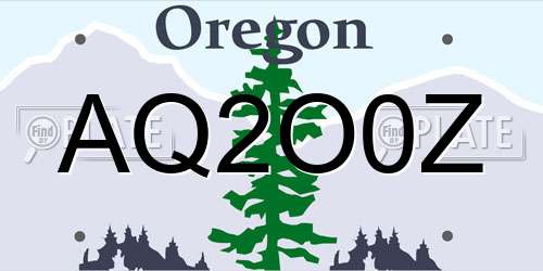 AQ2O0Z Oregon License Plate
