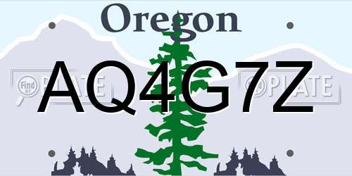 AQ4G7Z Oregon License Plate