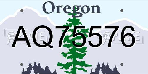 AQ75576 Oregon License Plate