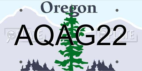 AQAG22 Oregon License Plate
