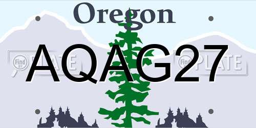 AQAG27 Oregon License Plate