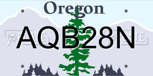 AQB28N Oregon License Plate