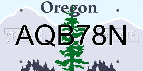 AQB78N Oregon License Plate