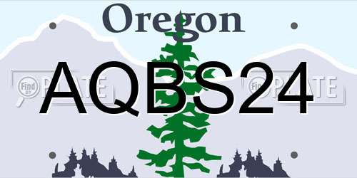 AQBS24 Oregon License Plate