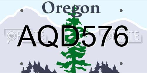 AQD576 Oregon License Plate