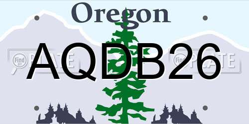 AQDB26 Oregon License Plate