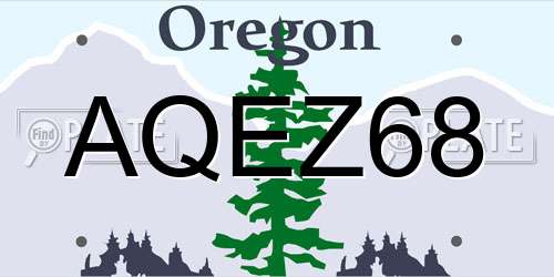 AQEZ68 Oregon License Plate
