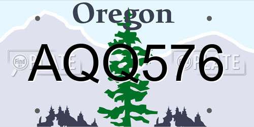 AQQ576 Oregon License Plate