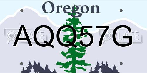 AQQ57G Oregon License Plate