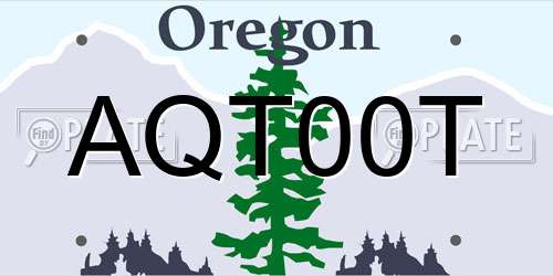 AQT00T Oregon License Plate