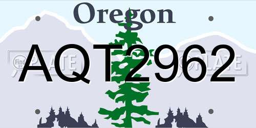 AQT2962 Oregon License Plate