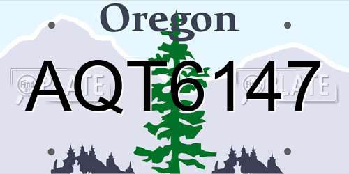 AQT6147 Oregon License Plate