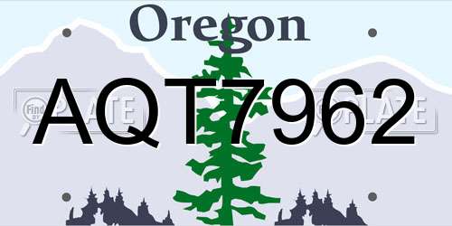 AQT7962 Oregon License Plate