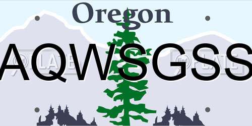 AQWSGSS Oregon License Plate