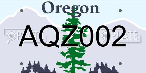 AQZ002 Oregon License Plate