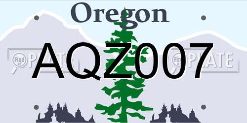 AQZ007 Oregon License Plate